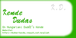 kende dudas business card